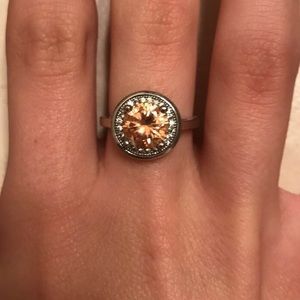 Sterling Silver Ring with Yellow Gemstone